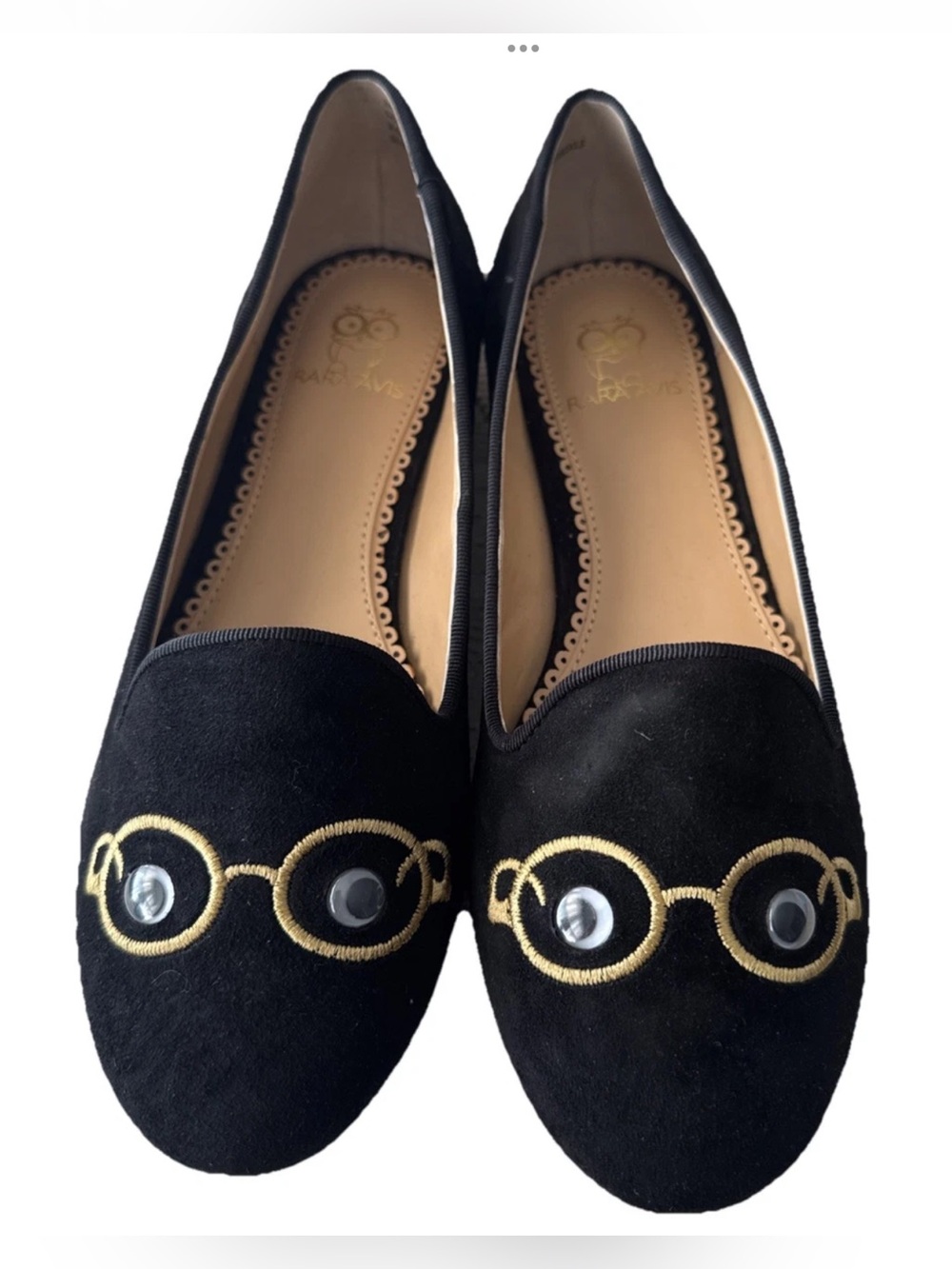 RARA AVIS Black Velvet Loafers Flats Women’s Size 6M NWOT Nerd Glasses
